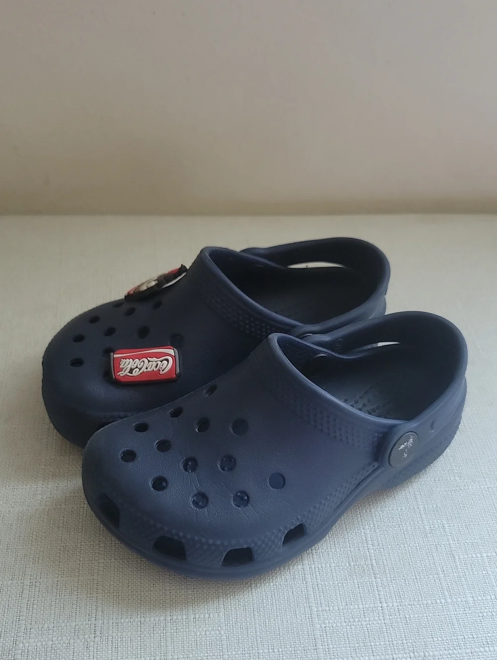 Crocs Kids Navy Classic Clog with Fun Charms Toddler Size 9